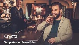  Presentation with pub - Audience pleasing PPT layouts consisting of draught - cheerful stylish man having fun backdrop and a dark gray colored foreground