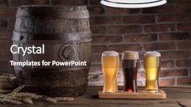  Presentation with ale - PPT layouts featuring draught - glasses of beer and ale background and a tawny brown colored foreground