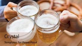  Presentation with pub - PPT layouts with draught - people leisure and drinks concept background and a red colored foreground