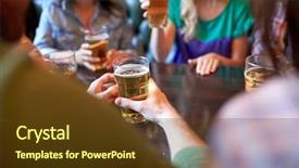  Presentation with beer bar pub tap counter - PPT layouts enhanced with draught - people leisure and drinks concept background and a  colored foreground