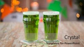  Presentation with green gold - Slide deck featuring draught - st patricks day holidays background and a coral colored foreground