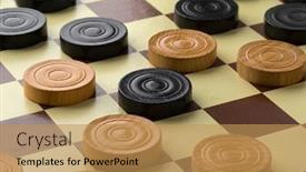  Presentation with draughts - PPT theme featuring draughts-board-or-checkers-board background and a yellow colored foreground