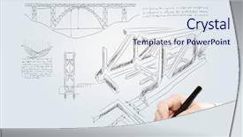  Presentation with human - Colorful presentation theme enhanced with draw bridge - close up of human hand backdrop and a sky blue colored foreground