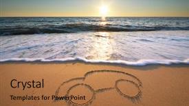  Presentation with car design - Cool new presentation theme with draw car on beach sand backdrop and a coral colored foreground