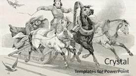  Presentation with archi old - Audience pleasing theme consisting of draw horses - russian sleigh old illustration created backdrop and a light gray colored foreground