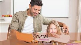  Presentation with big fat belly girl - Presentation theme consisting of draw mid - cheerful little girl colouring background and a coral colored foreground