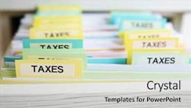  Presentation with tax income - Presentation theme consisting of drawer with variety of tax background and a lemonade colored foreground