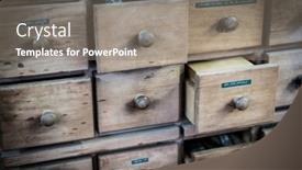  Presentation with workshop tools - Presentation design with drawers in carpentry workshop with professional tools background and a gray colored foreground