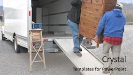  Presentation with chest - Theme with drawers onto a moving background and a light gray colored foreground