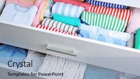  Presentation with baby clothes - Presentation consisting of drawers with clothes in baby background and a light blue colored foreground