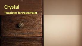  Presentation with brown - Amazing PPT theme having drawes - old pieces of funitur backdrop and a  colored foreground