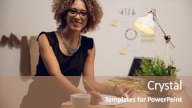  Presentation with fashion - Presentation theme with drawind mold - young fashion designer working background and a coral colored foreground