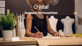  Presentation with mold - Colorful presentation enhanced with drawind mold - young fashion designer working backdrop and a tawny brown colored foreground