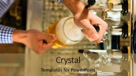  Presentation with beer - Colorful slide deck enhanced with drawing a beer from tap backdrop and a gold colored foreground