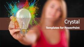  Presentation with light colors steel structure - Cool new slides with drawing a colorful light bulb backdrop and a  colored foreground