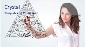  Presentation with food pyramid - Presentation theme enhanced with drawing a various food pyramid background and a sky blue colored foreground