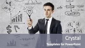  Presentation with business plan - Slide set featuring drawing a virtual business plan background and a gray colored foreground