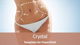  Presentation with female sport - Colorful slides enhanced with drawing arrows plastic surgery backdrop and a coral colored foreground