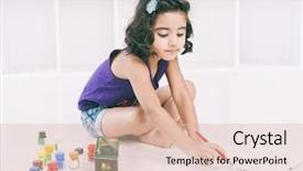  Presentation with children painting - Cool new presentation theme with indian children - girl painting with water colors backdrop and a lemonade colored foreground