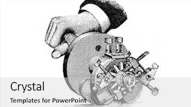  Presentation with engraving - Audience pleasing theme consisting of manual dynamo-machine engraving backdrop and a light gray colored foreground