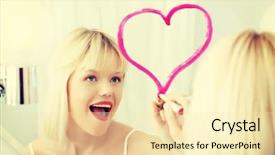  Presentation with man and woman divorce drawing - Amazing presentation design having drawing big heart on mirror backdrop and a lemonade colored foreground