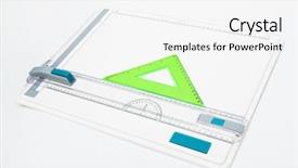  Presentation with triangle - Amazing PPT theme having drawing board with a triangle backdrop and a white colored foreground