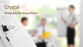  Presentation with architectural - Amazing slide deck having drawing board with architectural project backdrop and a cream colored foreground