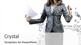  Presentation with business plan - PPT layouts with drawing business plan and sketch background and a white colored foreground