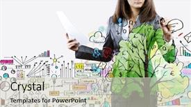  Presentation with business plan gas station - Cool new presentation theme with drawing business plan and sketch backdrop and a soft green colored foreground