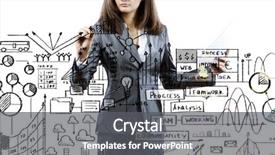  Presentation with business plan cover page images - Cool new PPT theme with drawing business plan and sketch backdrop and a dark gray colored foreground