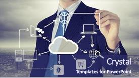  Presentation with business plan - Slide deck consisting of drawing business plan computing concept background and a navy blue colored foreground