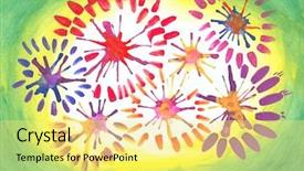  Presentation with hand drawn brush stroke design - Presentation featuring childish abstract watercolor painted background - drawing by brush background and a yellow colored foreground