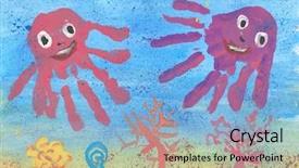  Presentation with brush - Cool new theme with drawing by brush backdrop and a light blue colored foreground