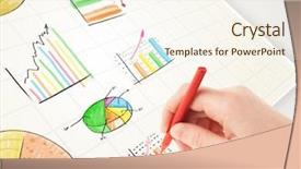  Presentation with colorful - Audience pleasing presentation design consisting of drawing colorful graphs and icon backdrop and a  colored foreground