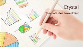  Presentation with plain colors gray texture cloth - Presentation theme featuring drawing colorful graphs and icon background and a  colored foreground