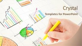  Presentation with plain colors gray texture cloth - Presentation design featuring drawing colorful graphs and icon background and a  colored foreground