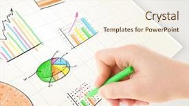  Presentation with colorful - Presentation design with drawing colorful graphs and icon background and a cream colored foreground