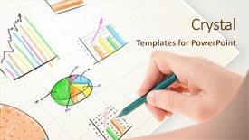  Presentation with plain colors gray texture cloth - PPT layouts with drawing colorful graphs and icon background and a cream colored foreground