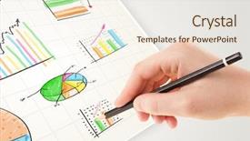  Presentation with plain colors gray texture cloth - Slide set having drawing colorful graphs and icon background and a  colored foreground