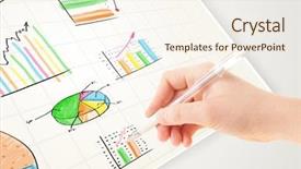  Presentation with plain - Presentation design consisting of drawing colorful graphs and icon background and a sky blue colored foreground