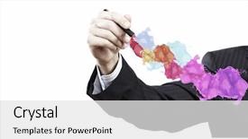 Presentation with marker - Audience pleasing presentation design consisting of drawing colorful splashes with marker backdrop and a  colored foreground