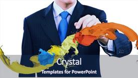  Presentation with white pigeon against the blue - Beautiful presentation design featuring drawing colorful splashes with marker backdrop and a  colored foreground