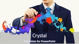  Presentation with white pigeon against the blue - Slide deck featuring drawing colorful splashes with marker background and a navy blue colored foreground