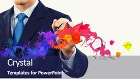  Presentation with drawing on wood - PPT layouts with drawing colorful splashes with marker background and a  colored foreground