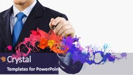  Presentation with marker - Presentation design featuring drawing colorful splashes with marker background and a violet colored foreground