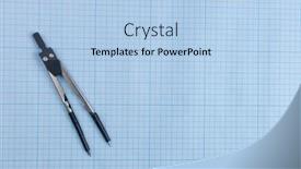  Presentation with compass - Audience pleasing slide deck consisting of drawing-compass-on-graph-paper backdrop and a light blue colored foreground