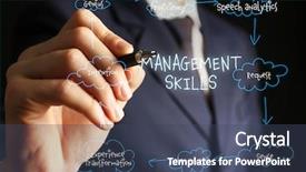  Presentation with skills - Theme consisting of drawing diagram of management skill background and a ocean colored foreground