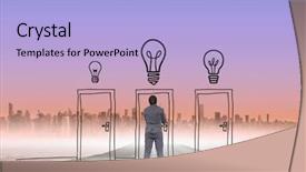  Presentation with business road map - Colorful presentation theme enhanced with drawing doors on the road backdrop and a light blue colored foreground