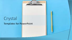  Presentation with white sheet - PPT theme with drawing-education-and-object-concept background and a light blue colored foreground