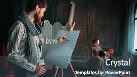  Presentation with drawing art therapy - Presentation design with drawing female portrait in art background and a  colored foreground